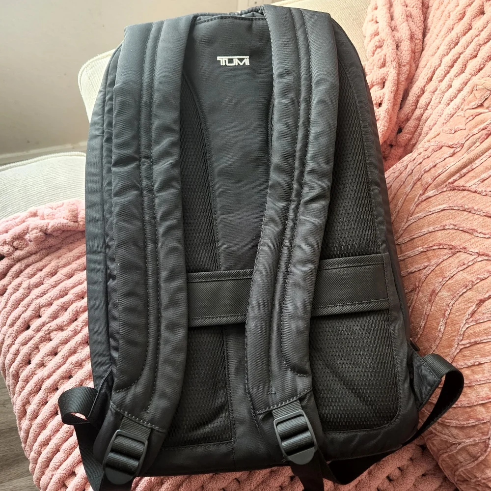 Tumi Black and Cream Backpack